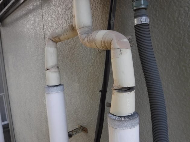 ガス給湯器の配管断熱材が劣化