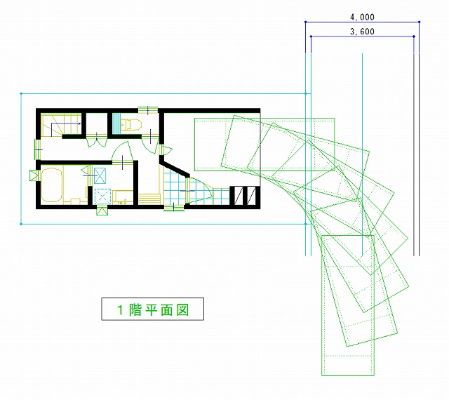 前面道路が狭い場合はクルマの旋回軌道に要注意！