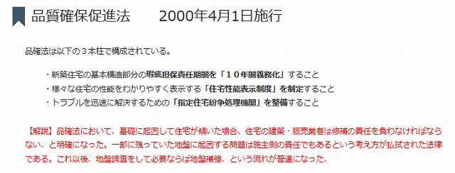 既存住宅の購入は２００１年以降の住宅を！