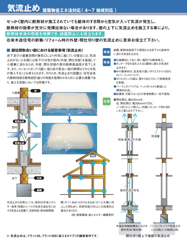 断熱材の効果を発揮させる為には「気流止め」を忘れずに！